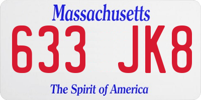 MA license plate 633JK8