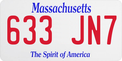 MA license plate 633JN7