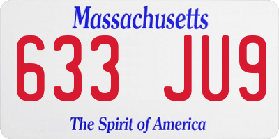 MA license plate 633JU9