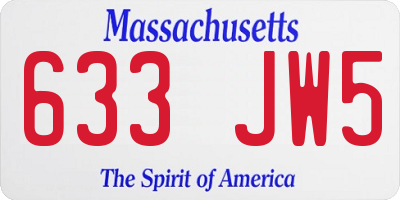 MA license plate 633JW5