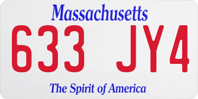 MA license plate 633JY4