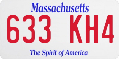 MA license plate 633KH4