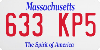 MA license plate 633KP5