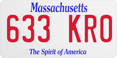 MA license plate 633KR0