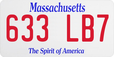 MA license plate 633LB7