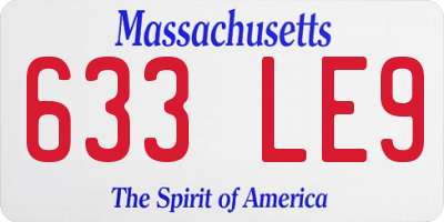 MA license plate 633LE9