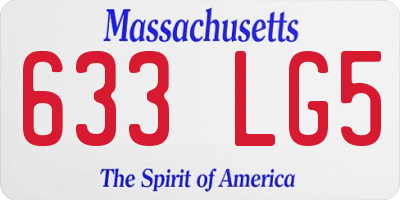 MA license plate 633LG5