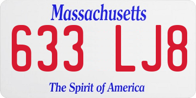 MA license plate 633LJ8
