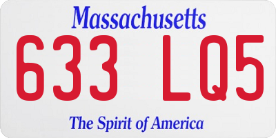 MA license plate 633LQ5
