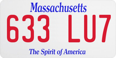 MA license plate 633LU7
