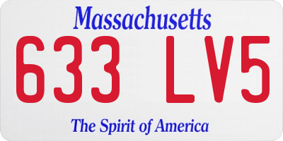 MA license plate 633LV5