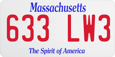MA license plate 633LW3
