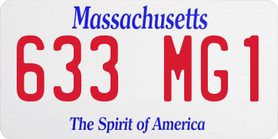 MA license plate 633MG1