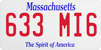 MA license plate 633MI6