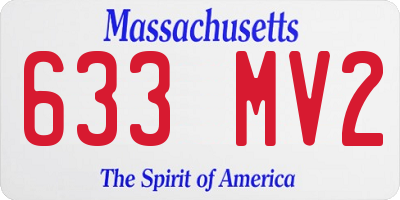 MA license plate 633MV2