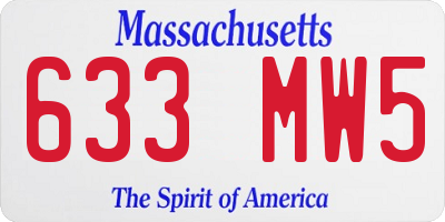 MA license plate 633MW5