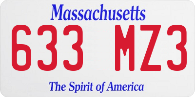 MA license plate 633MZ3