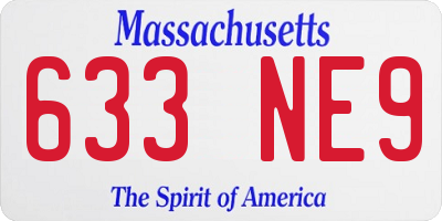 MA license plate 633NE9