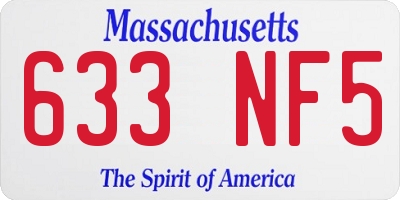 MA license plate 633NF5