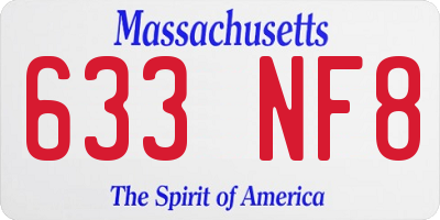 MA license plate 633NF8