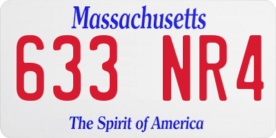 MA license plate 633NR4