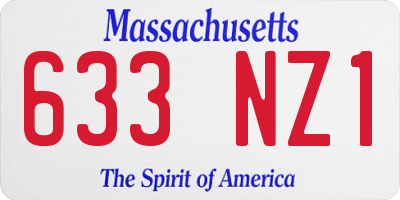 MA license plate 633NZ1