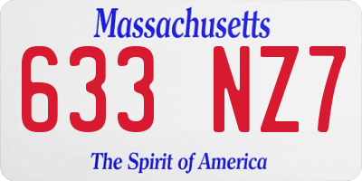 MA license plate 633NZ7