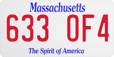 MA license plate 633OF4