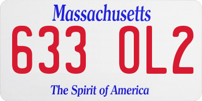 MA license plate 633OL2