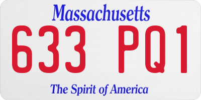 MA license plate 633PQ1
