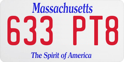 MA license plate 633PT8
