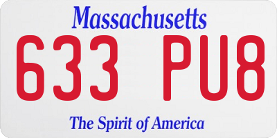 MA license plate 633PU8