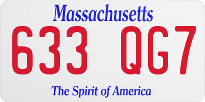 MA license plate 633QG7