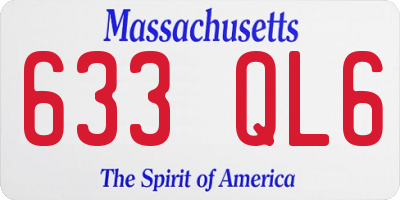 MA license plate 633QL6