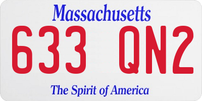 MA license plate 633QN2