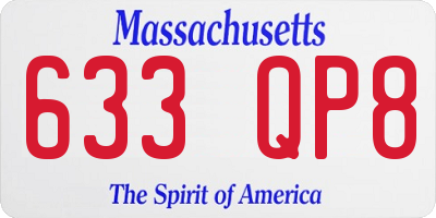 MA license plate 633QP8