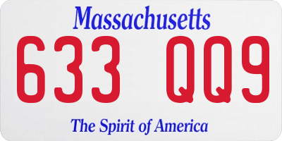 MA license plate 633QQ9