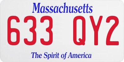 MA license plate 633QY2