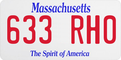 MA license plate 633RH0