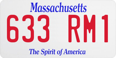 MA license plate 633RM1