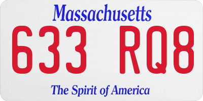 MA license plate 633RQ8