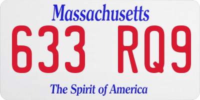 MA license plate 633RQ9