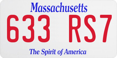 MA license plate 633RS7