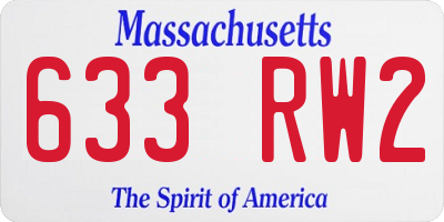 MA license plate 633RW2