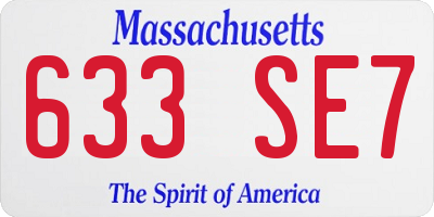 MA license plate 633SE7
