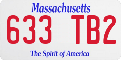 MA license plate 633TB2