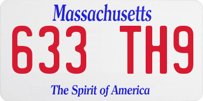 MA license plate 633TH9