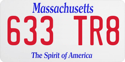 MA license plate 633TR8