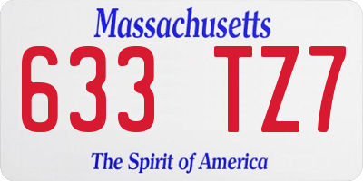 MA license plate 633TZ7