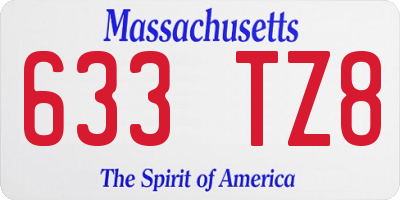 MA license plate 633TZ8